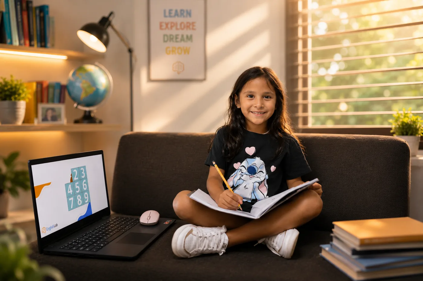 Estudiante de Explorers descubriendo el inglés a través del juego